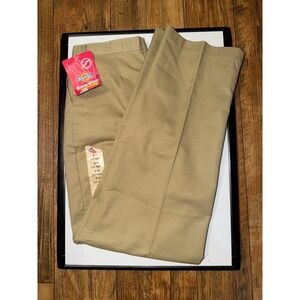 Dickies Khaki Flat Front Schoolwear Pants Tan 20 RG W614428 63505KH NEW